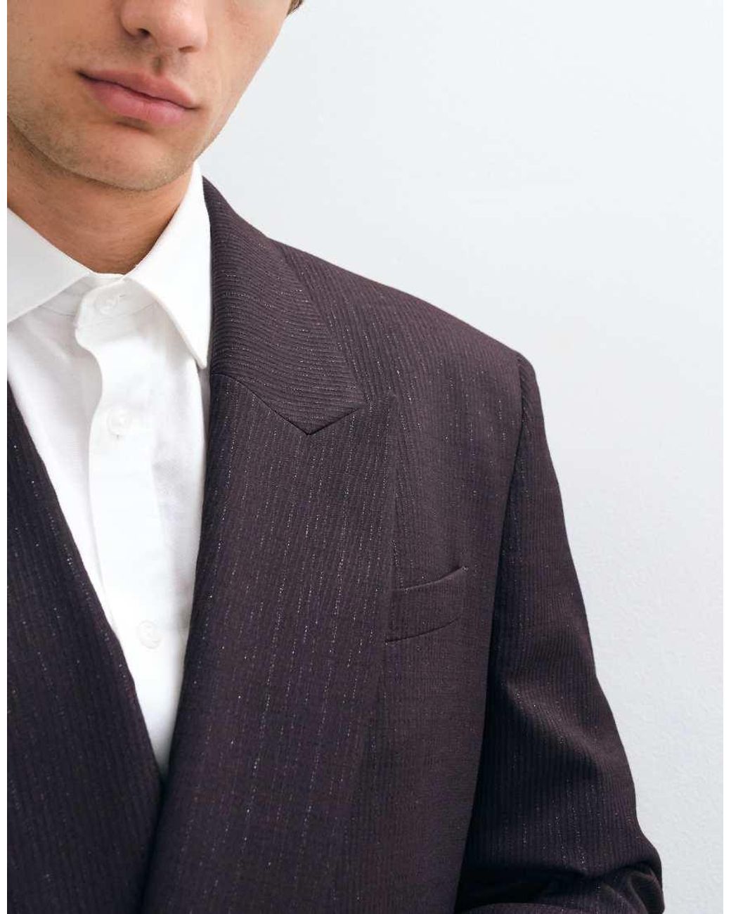 ASOS Blue Relaxed Double Breasted Suit Jacket for men