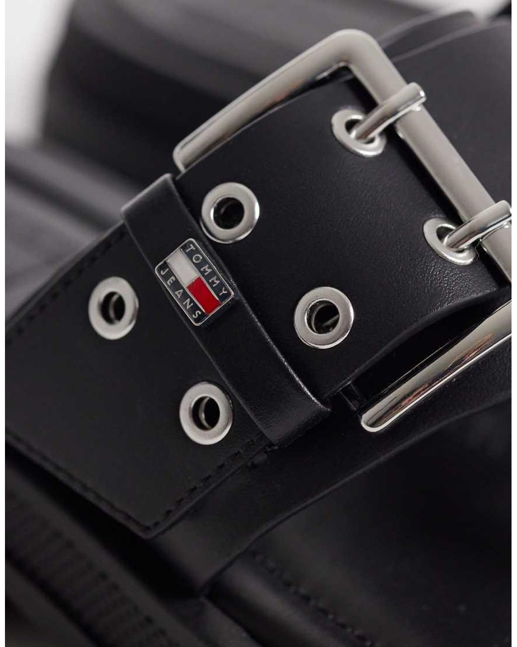 Tommy Hilfiger Black Chunky Thong Sandals With Buckles
