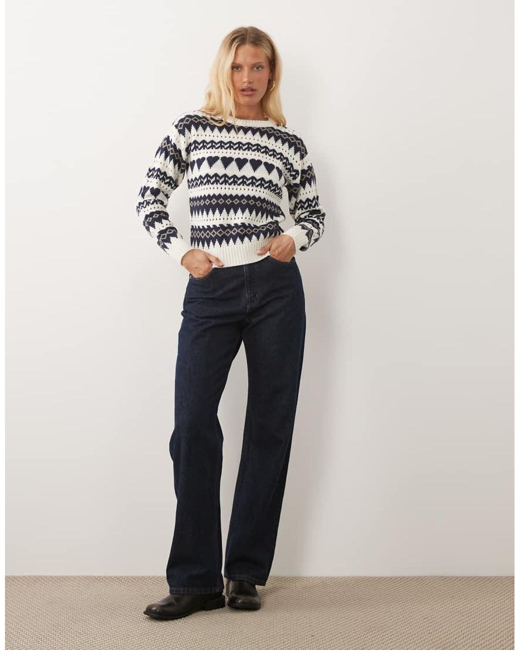 Wednesday's Girl Blue Wednesdays Girl Heart Abstract Printed Jumper