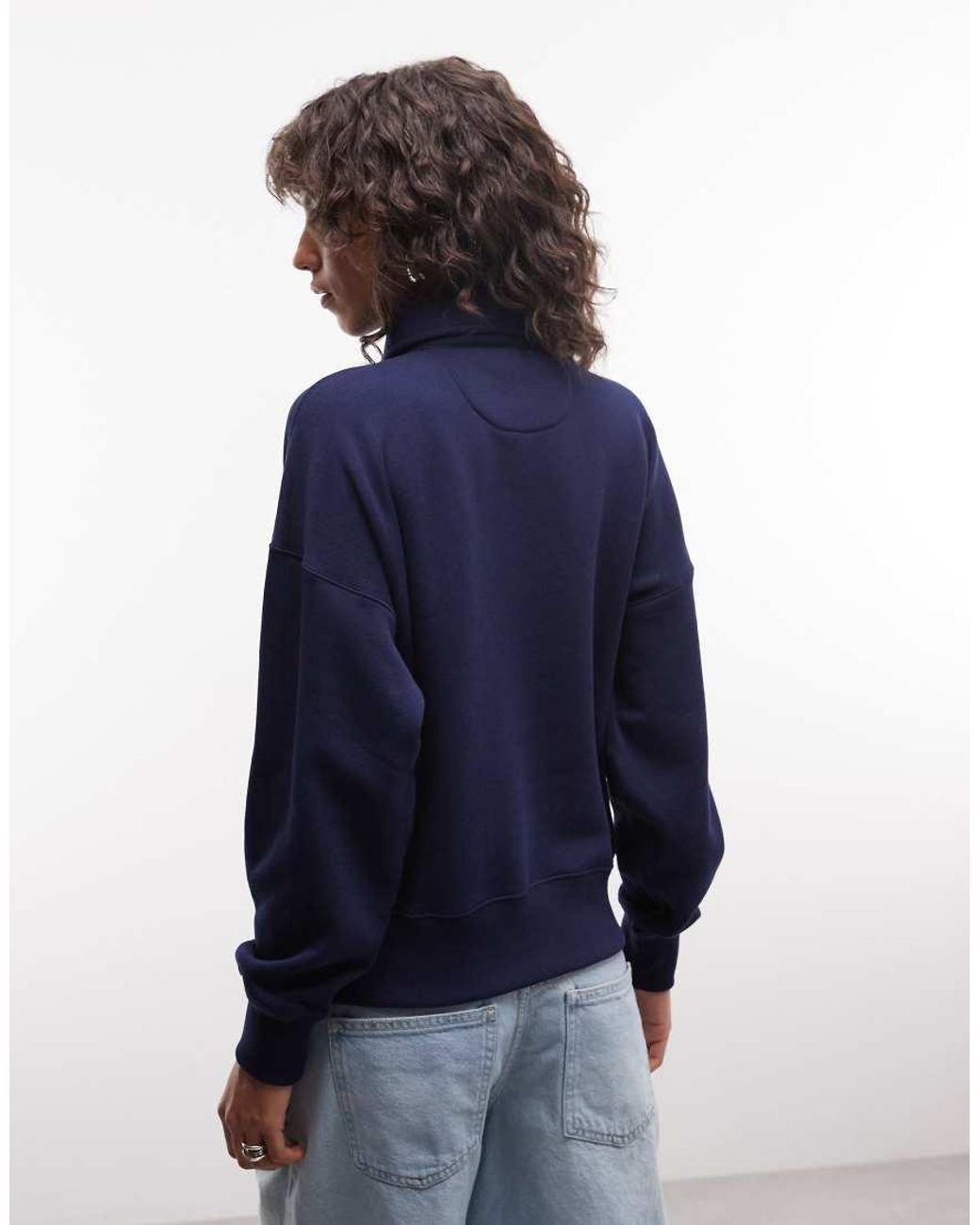 Polo Ralph Lauren Blue Icon Logo Relaxed Fit 1/4 Zip Sweatshirt