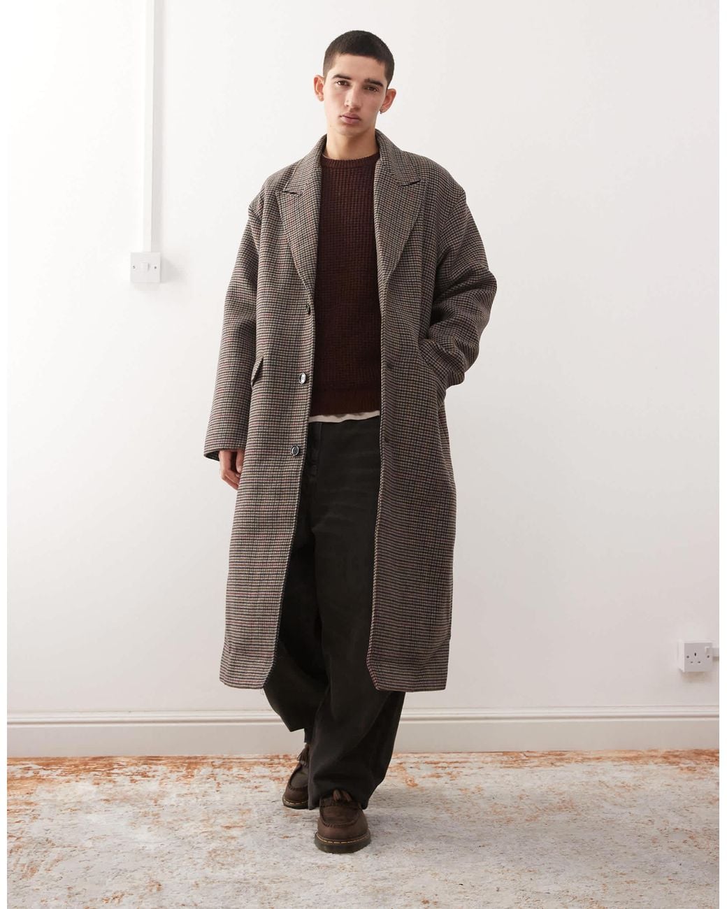 Weekday Black Wool Blend Coat for men