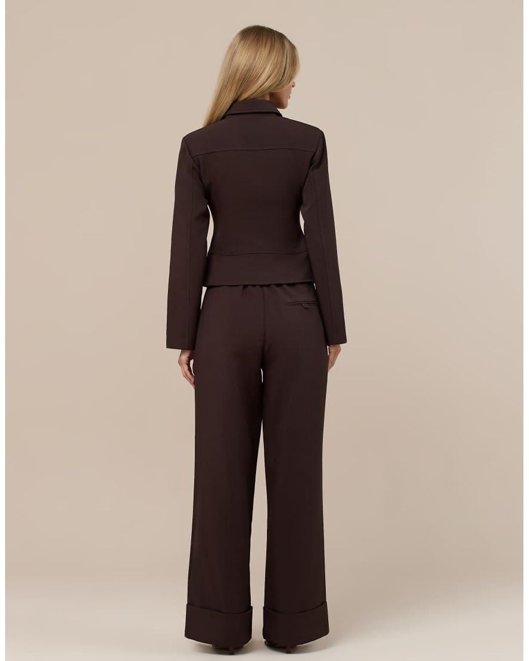 Wanderdoll Brown Exclusive Gabriella Zip Through Shirt With Removable Tie Co-Ord