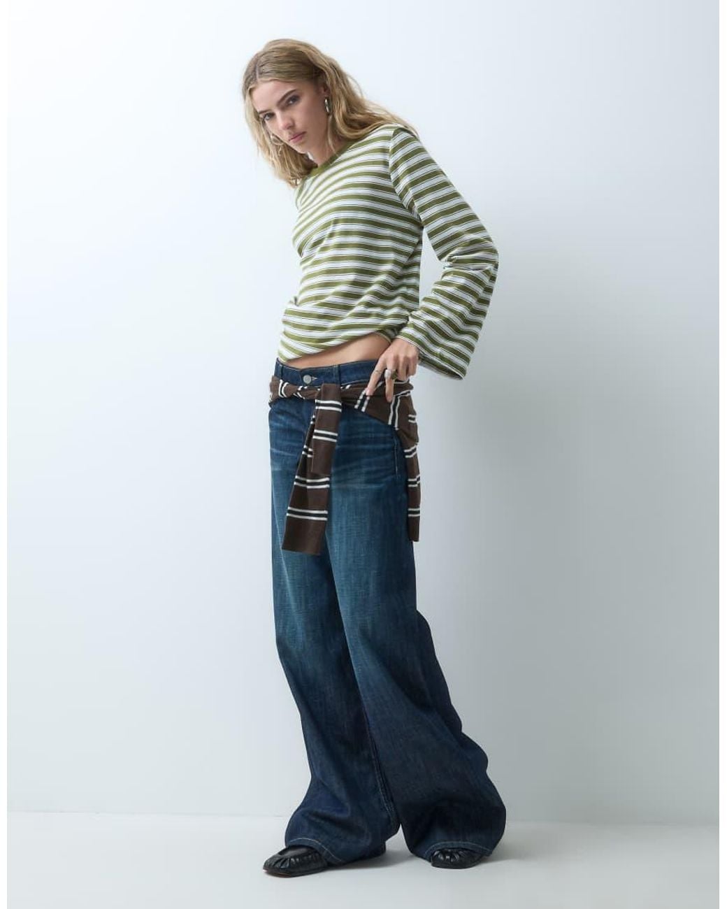 ONLY Green Wide Sleeve Top