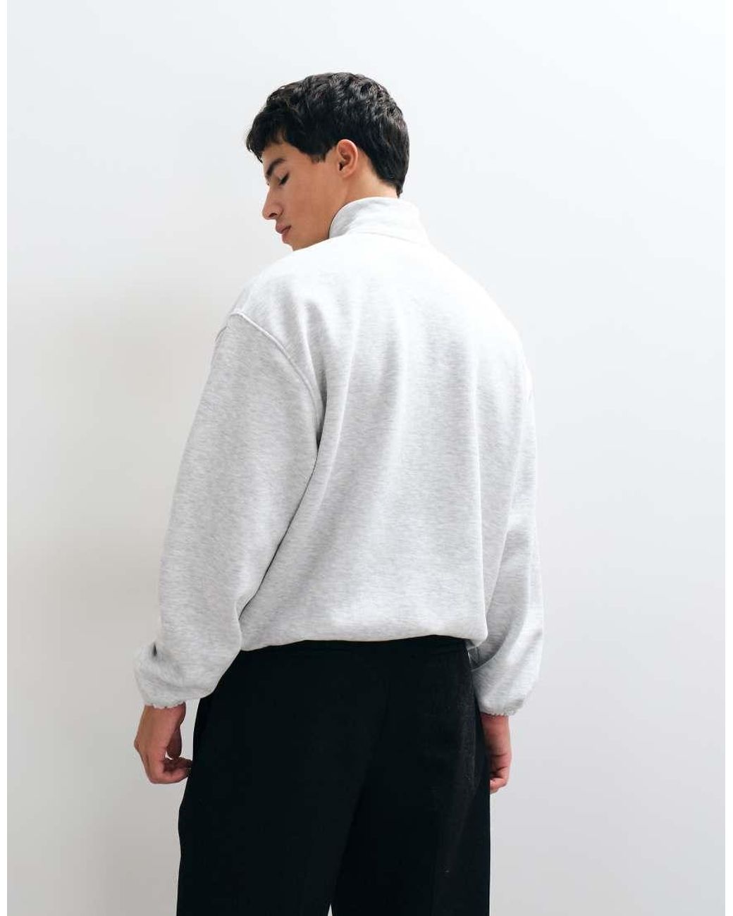 ASOS Gray Oversized Track Jacket W/ Embro & Cinched Hem for men
