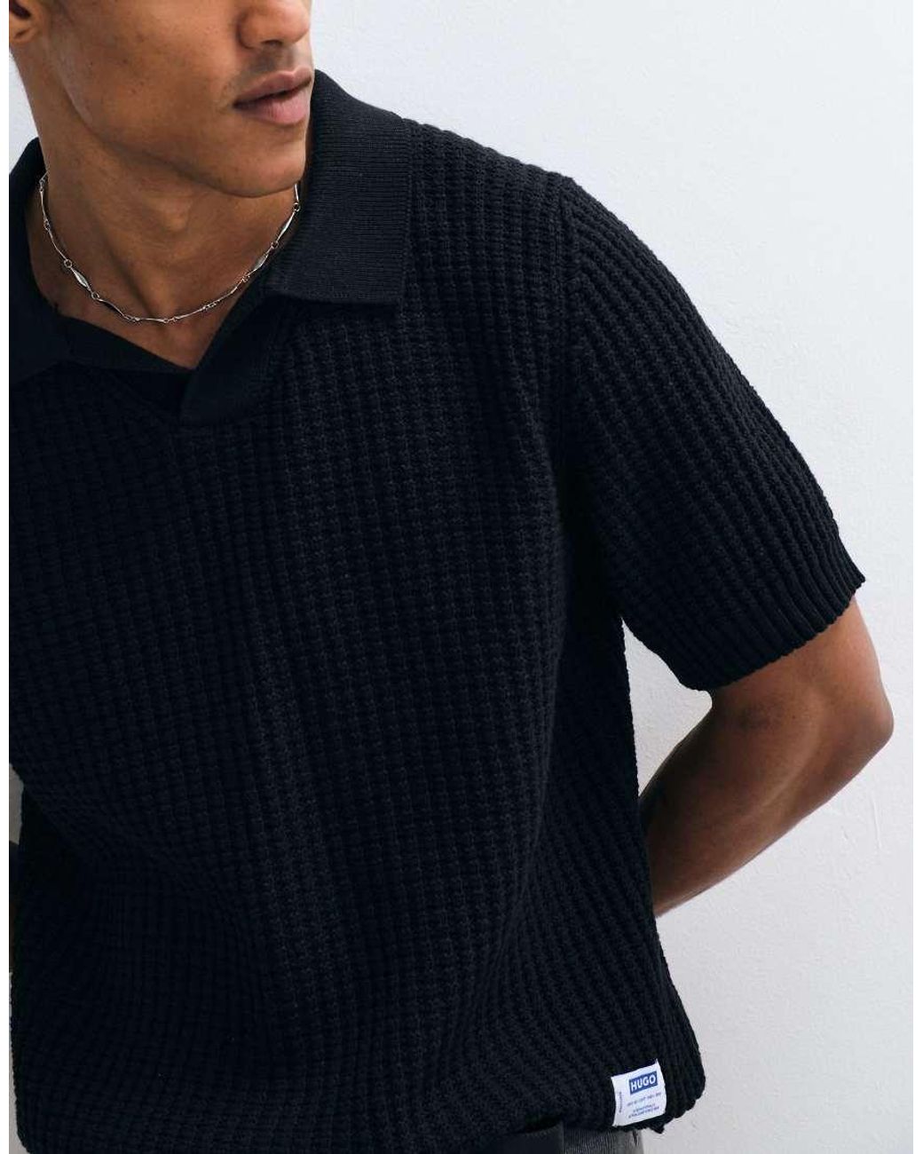 HUGO Blue Spero Relaxed Fit Knitted Polo for men