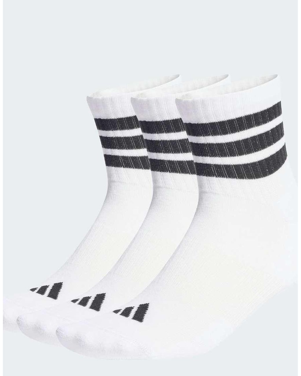 Adidas Originals Set Van 3 Paar Halfhoge Sportsokken Met 3-Stripes in het White