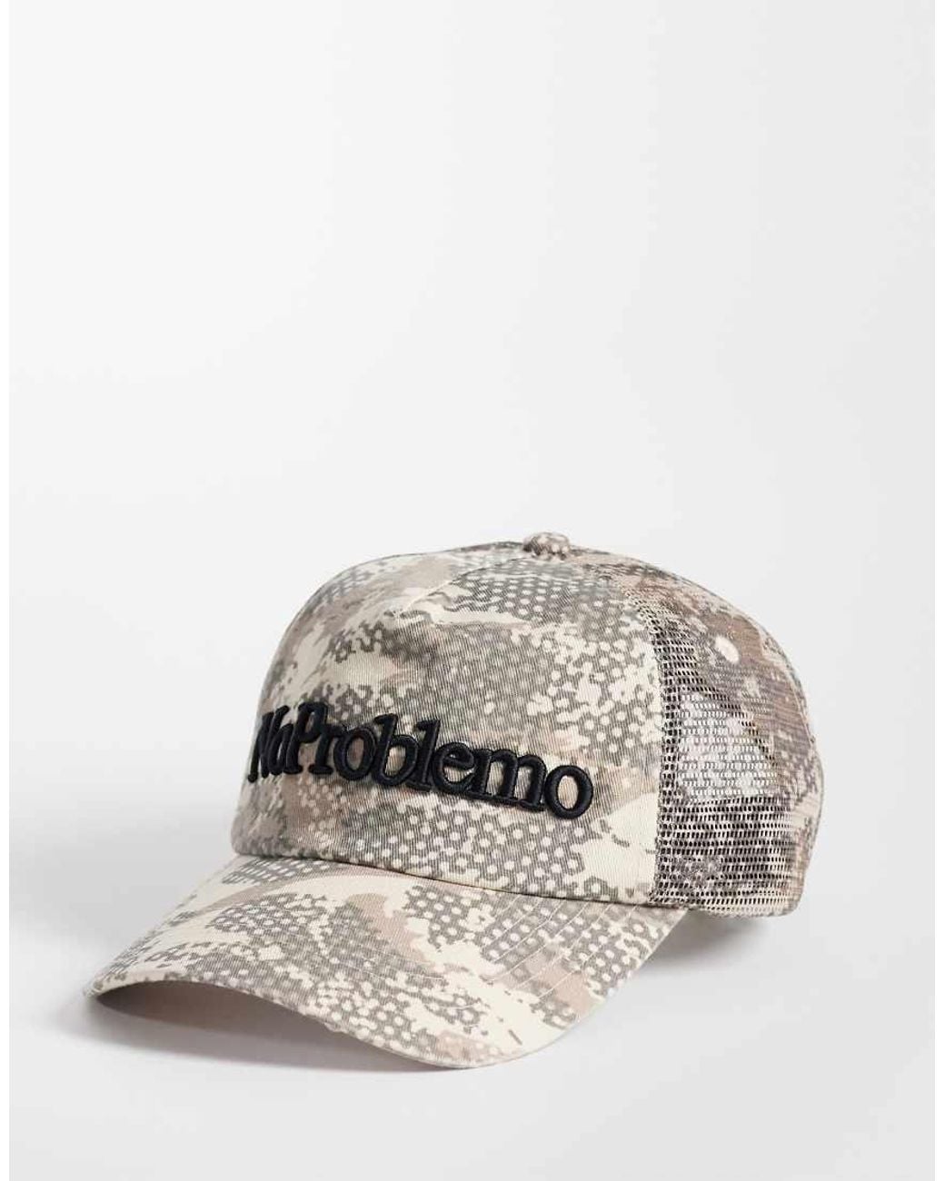 No Problemo Multicolor 100% Cotton Tree-like Printed Logo Trucker Cap