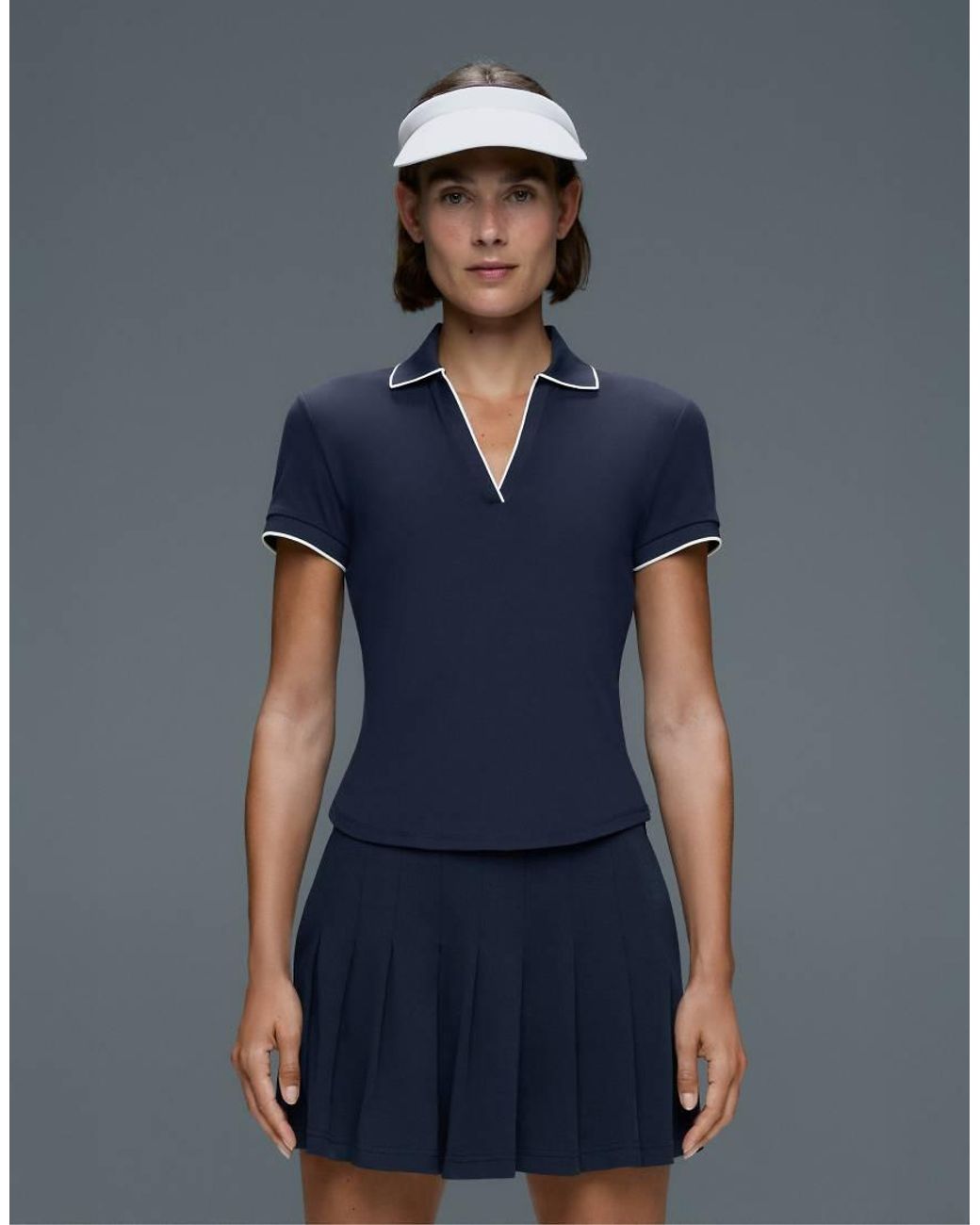 Oysho Blue Comfortlux Short Sleeve Piping Polo Shirt