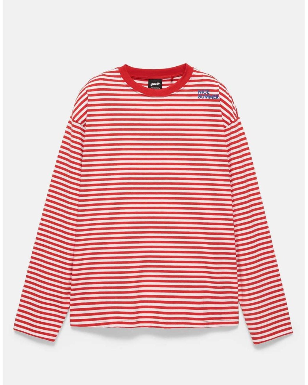 Pull&Bear Red Striped Stwd T-shirt for men