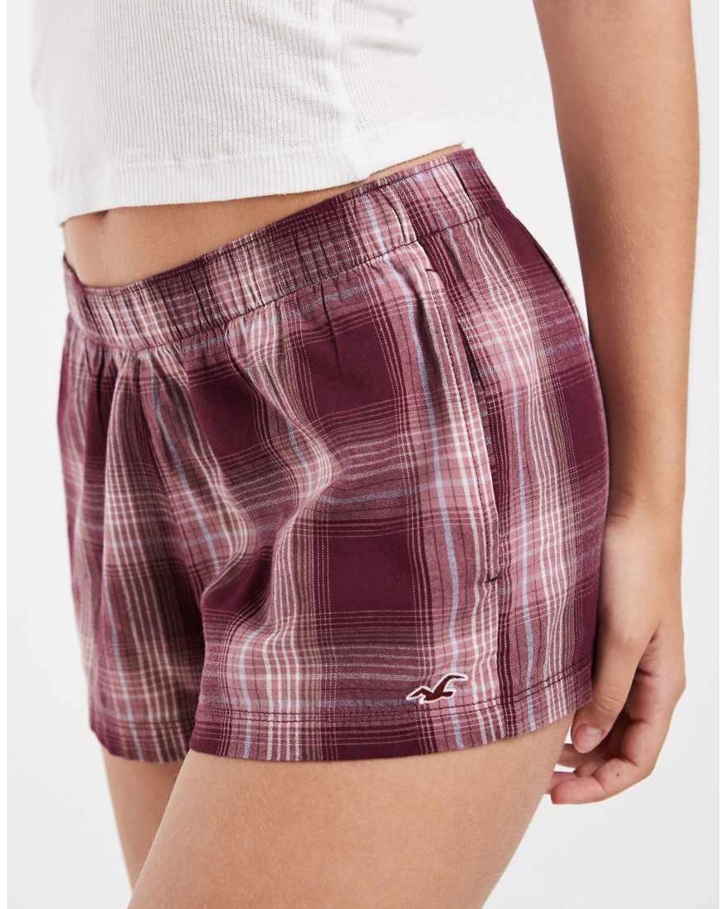 Hollister Red Flannel Pyjama Shorts