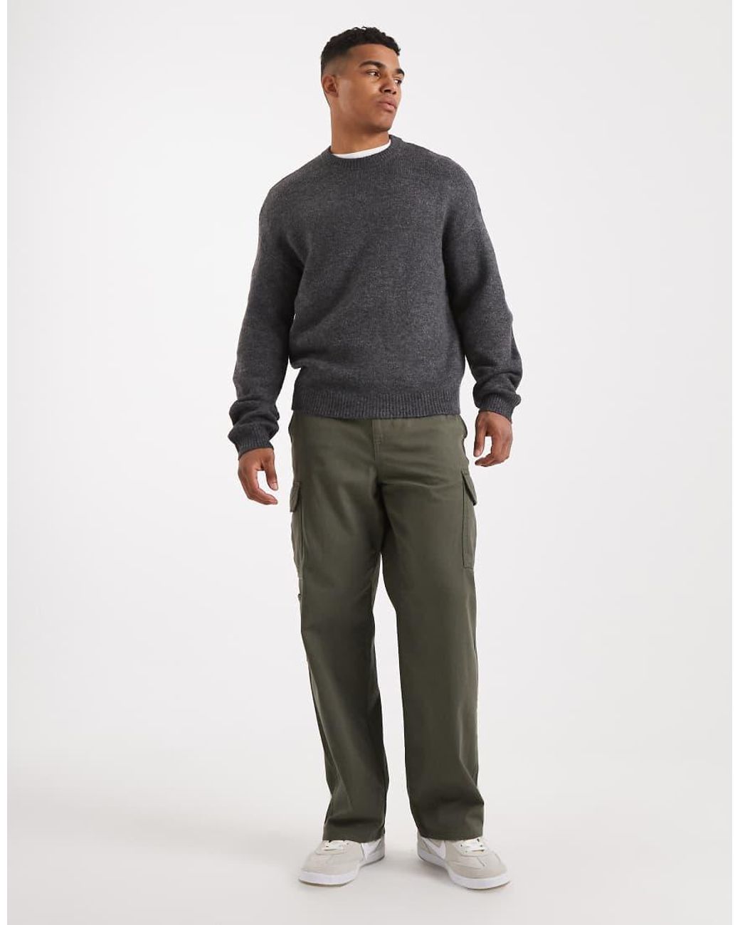 Only & Sons Gray Long Sleeve Soft Crew Neck Knit for men