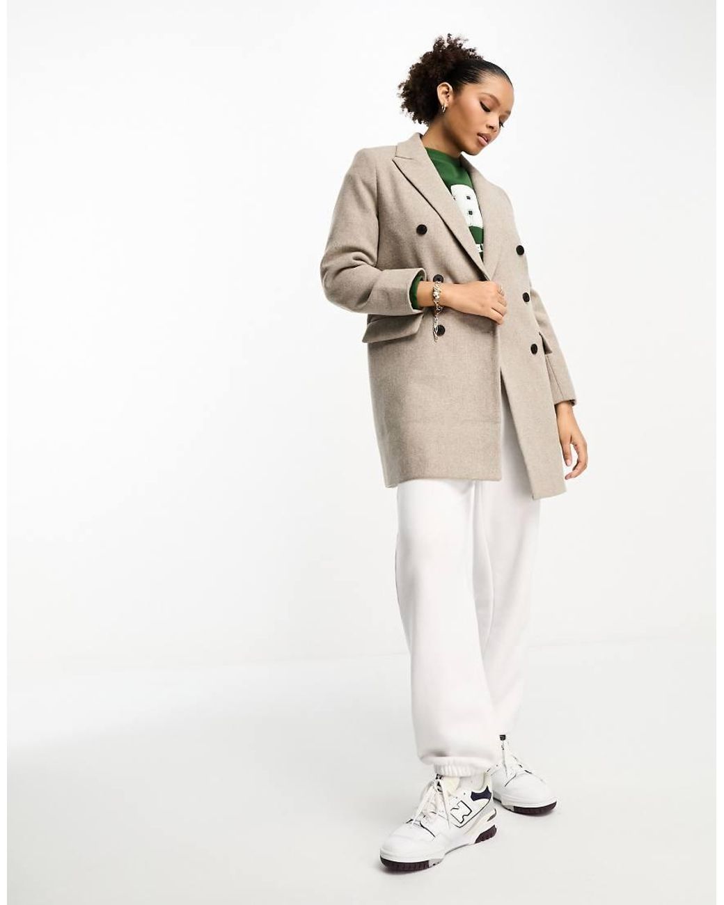 Stradivarius double button longline coat discount