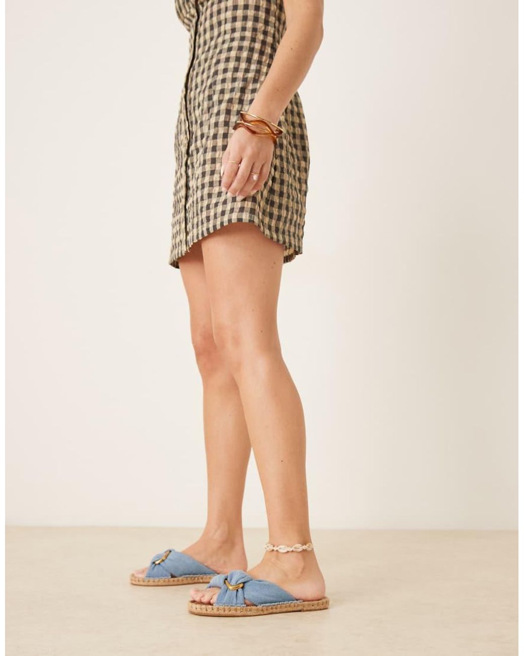 ASOS Blue Jade Knotted Espadrille Mules