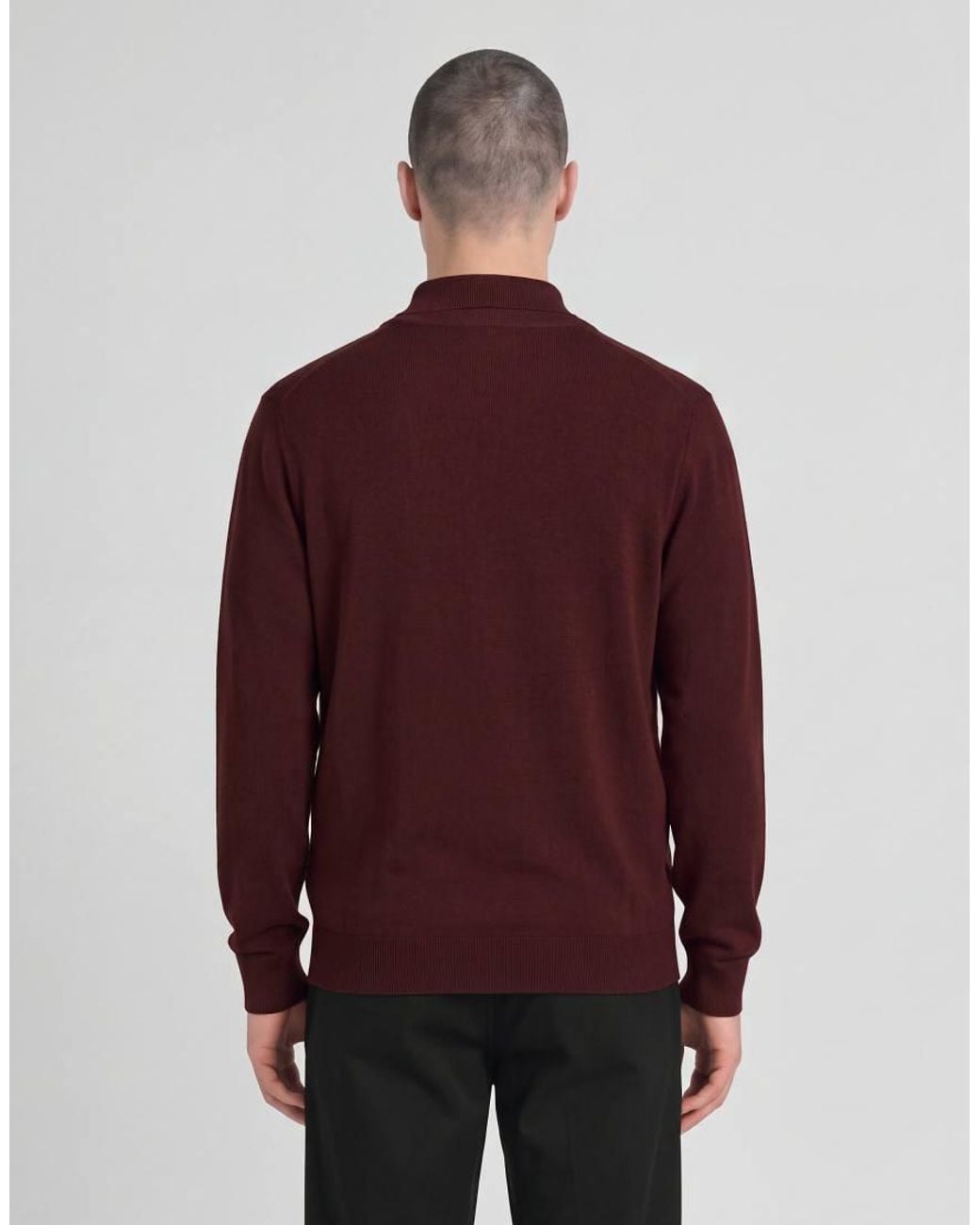 Lyle & Scott Purple Mid Knits Knitted V-Neck Jumper for men