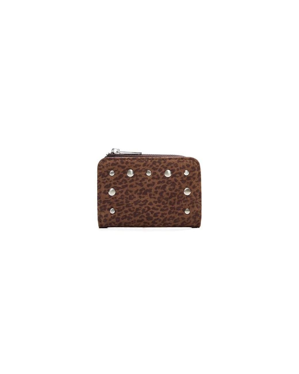 Bershka White Animal Print Coin Purse With Studs