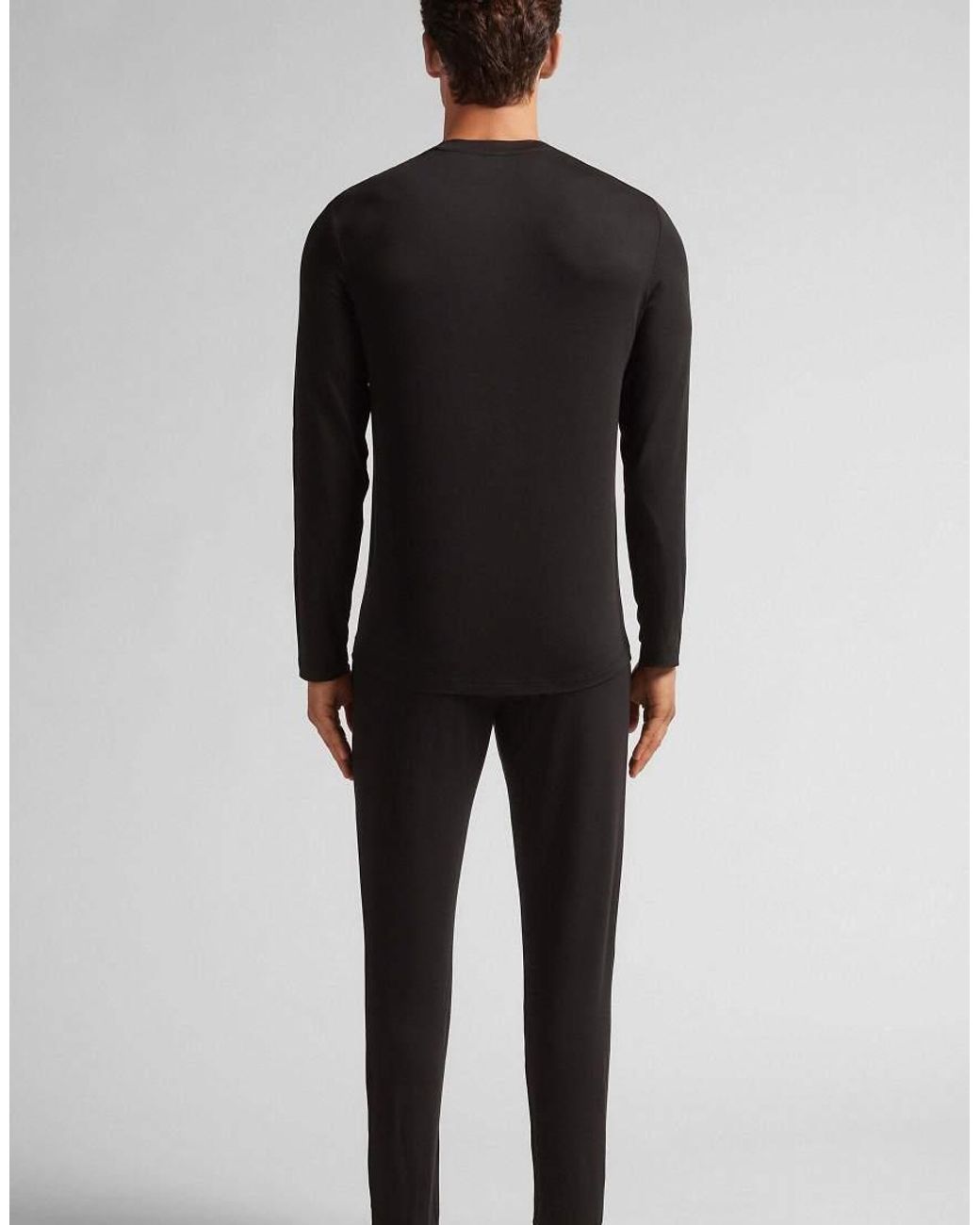 Intimissimi Black Long Micromodal Pyjamas for men