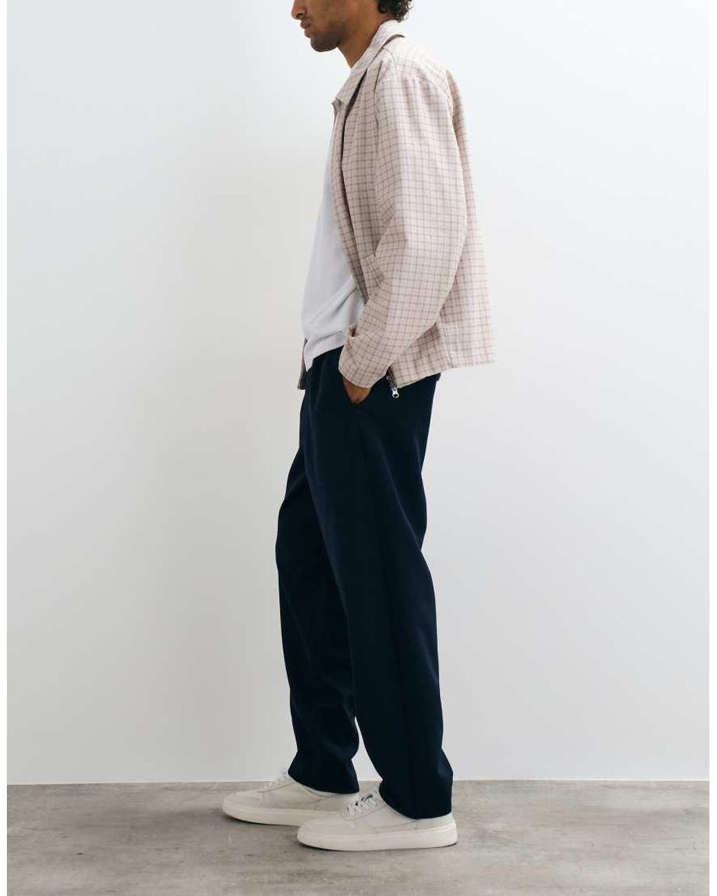 ASOS White Tailored Pull On Oversized Tapered Trousers for men