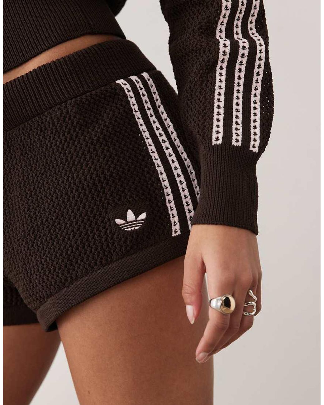 Adidas Originals Natural Knitted Crochet Shorts