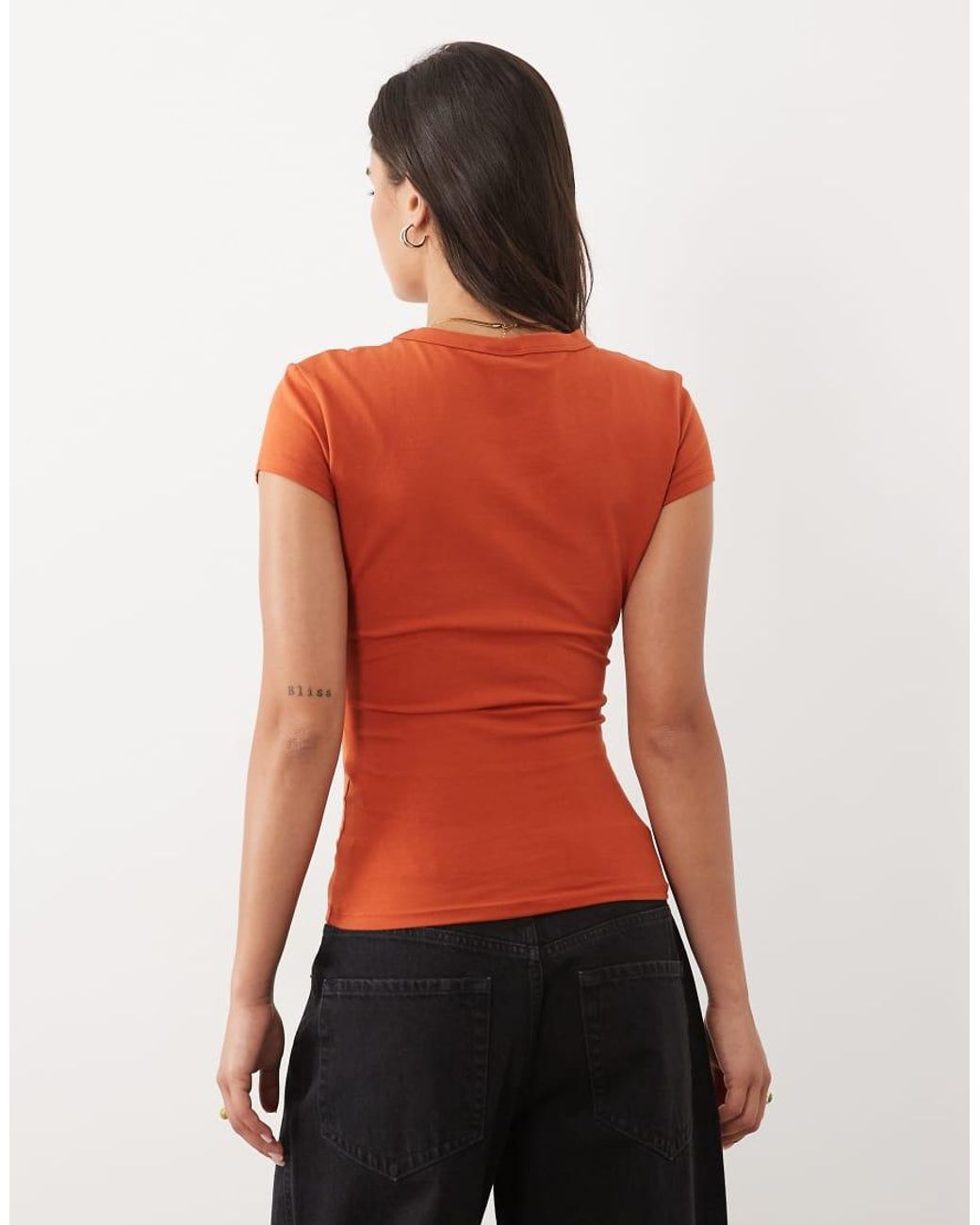 ASOS Orange Baby Tee With Cactus Photographic