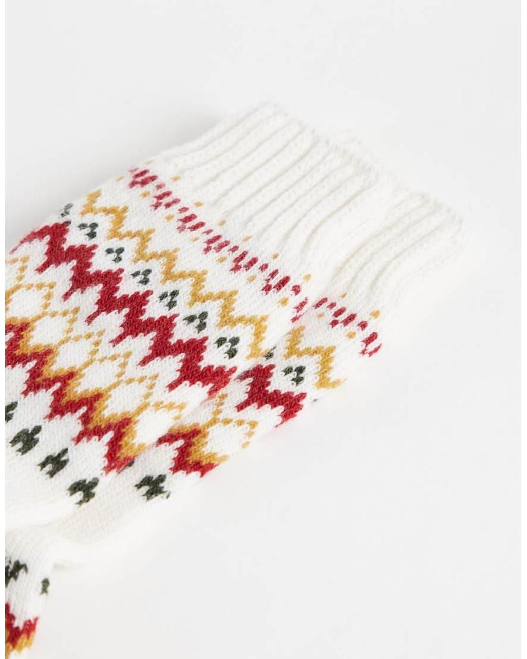Barbour White Kingsford Fairisle Print Socks