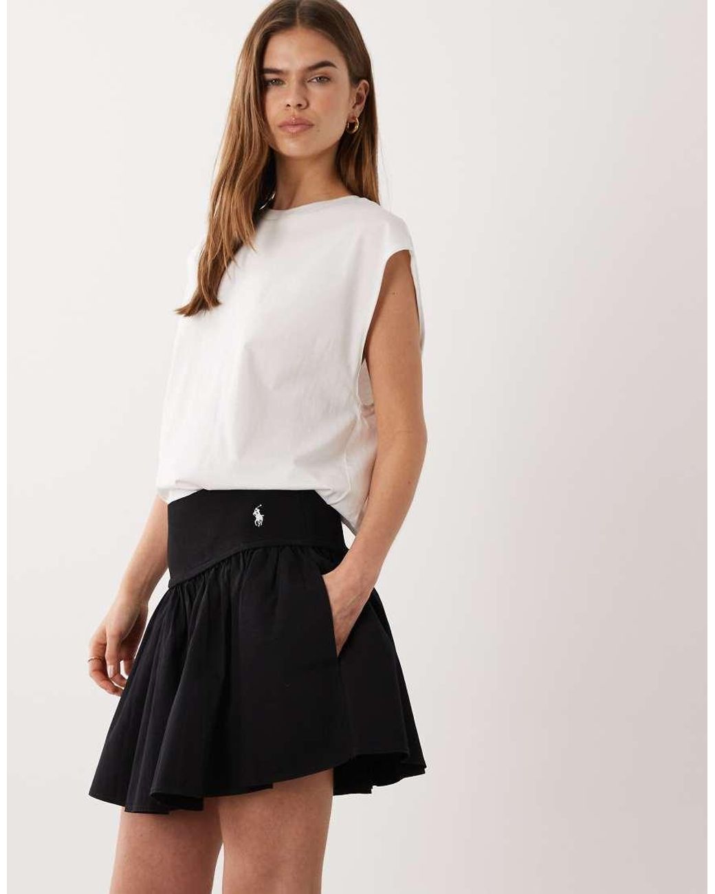 Polo Ralph Lauren White Woven A-Line Skirt