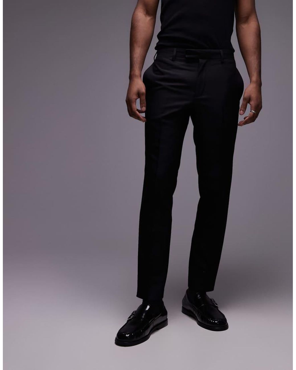 Topman Gray Slim Tux Suit Trousers for men