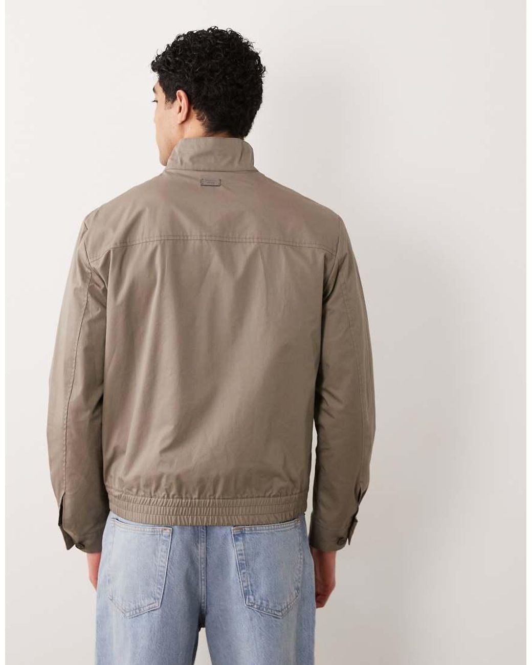 Mango Natural 100% Cotton Zip Up Harrington Jacket for men