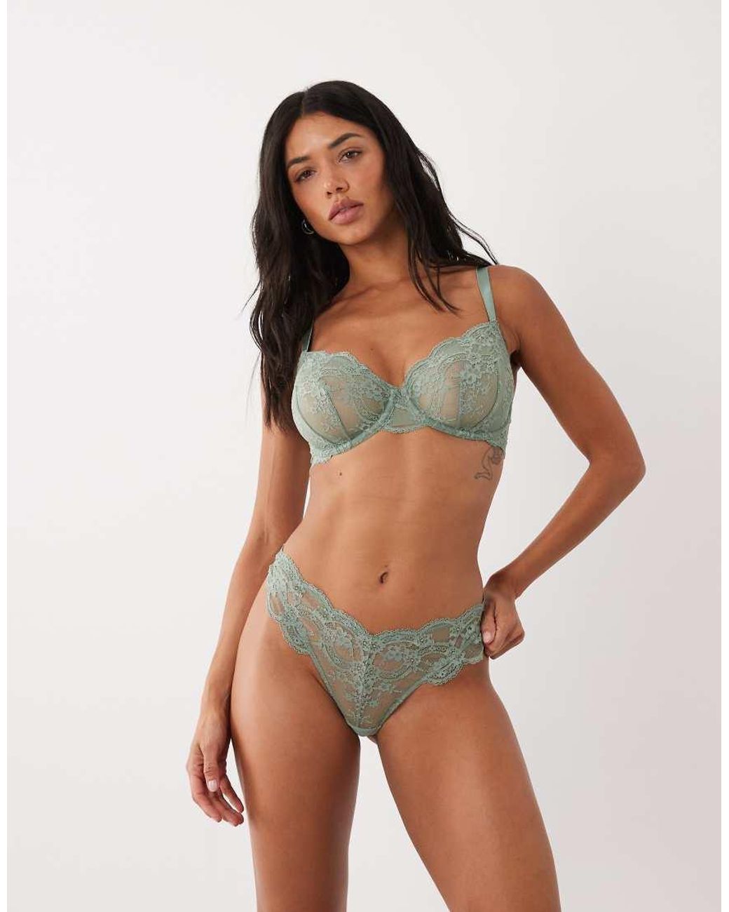 ASOS Green Fuller Bust Lola Lace Underwire Bra