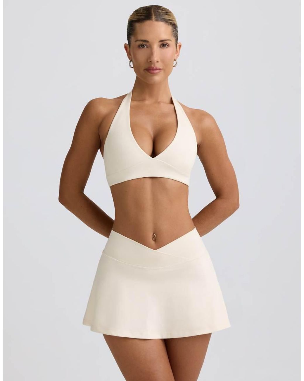 BO+TEE White Cross Over Mini Skirt