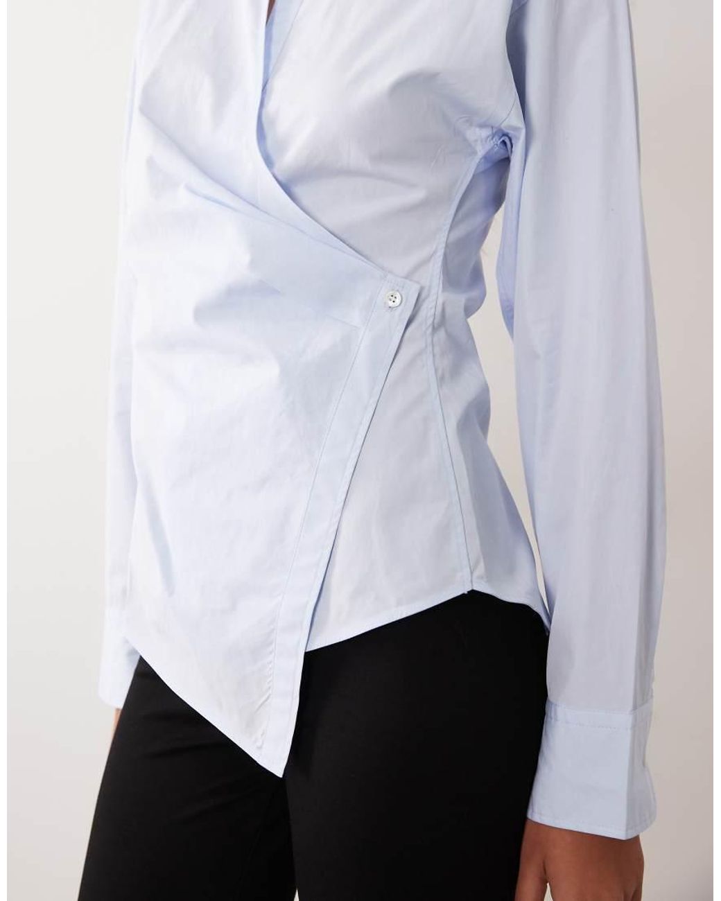 ARKET White Pure Cotton Wrap Blouse