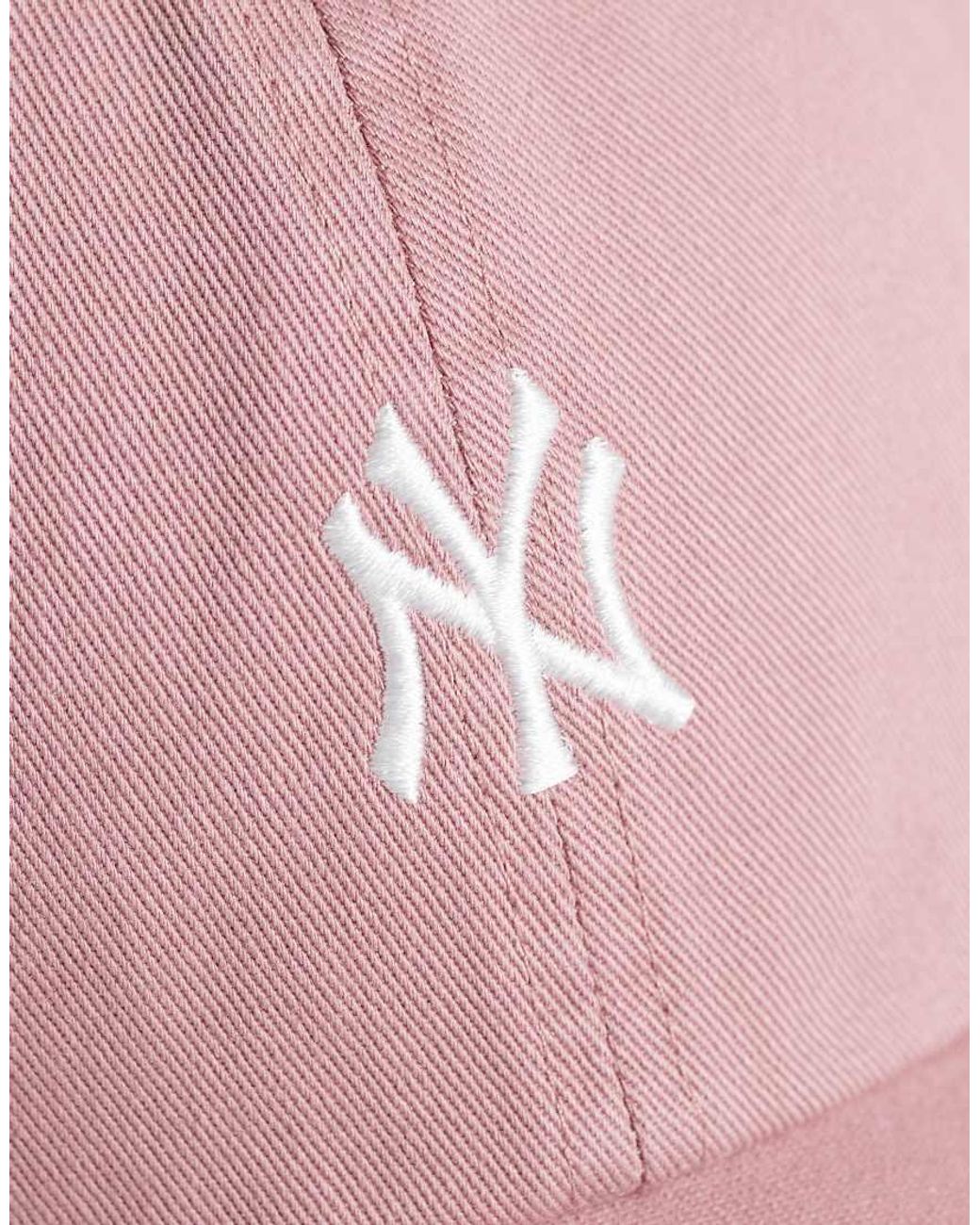 '47 Pink Ny Yankees Base Runner Mini Logo Clean Up Cap