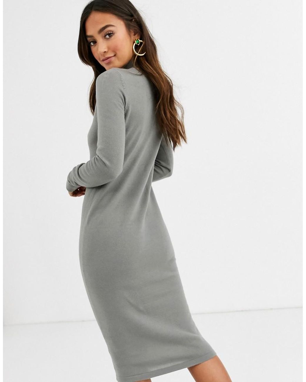 roll neck maxi dress