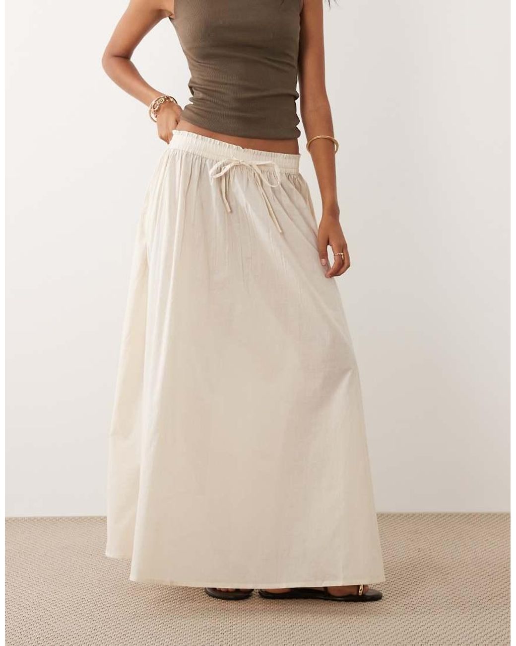 Jdy Geplooide Maxi Rok in het Natural