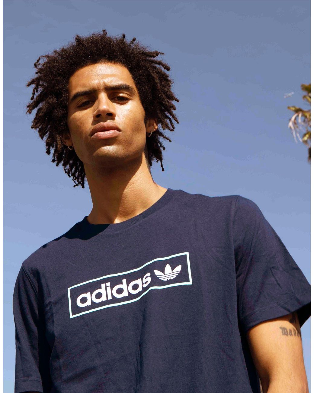 adidas Originals \'summer Club\' Oversized Men in for Logo Blue T-shirt With Lyst 