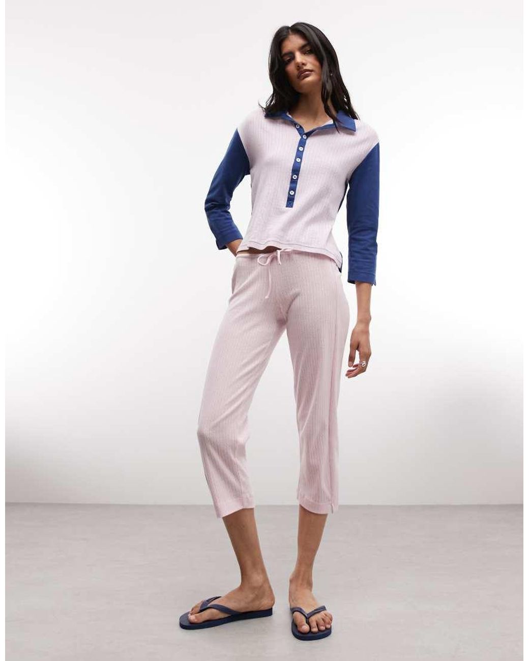 Susmie's Pantaloni Pointelle A Soffione Coordinati di Susmie's in Pink