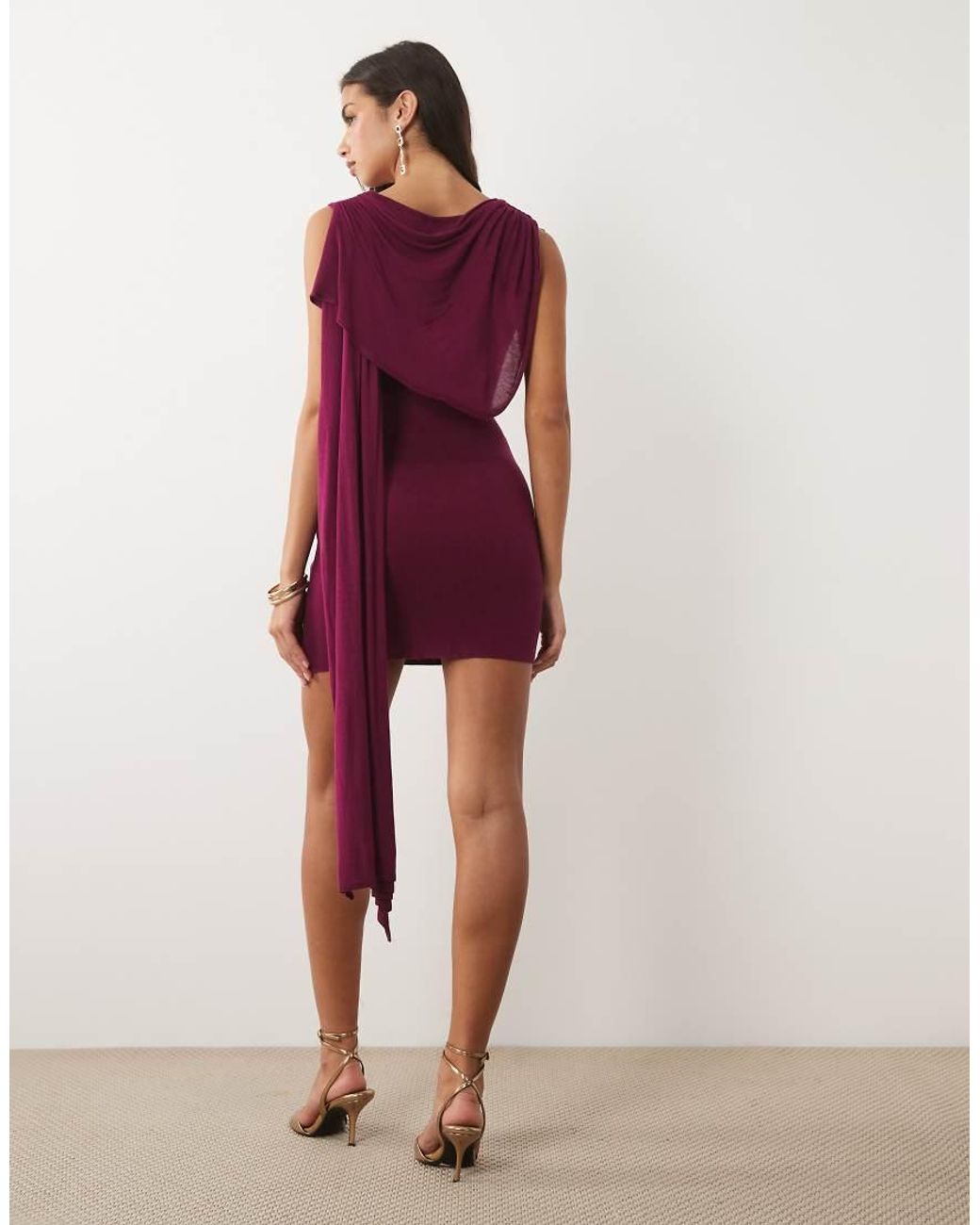Gina Tricot Red Cape Mini Dress