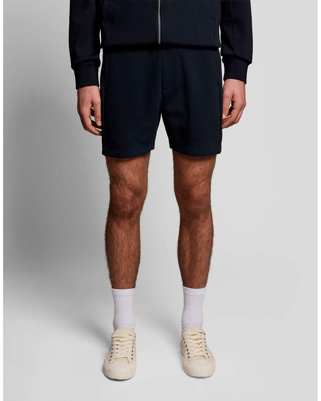 Lyle & Scott Blue Mid Bottoms Pique Track Short for men