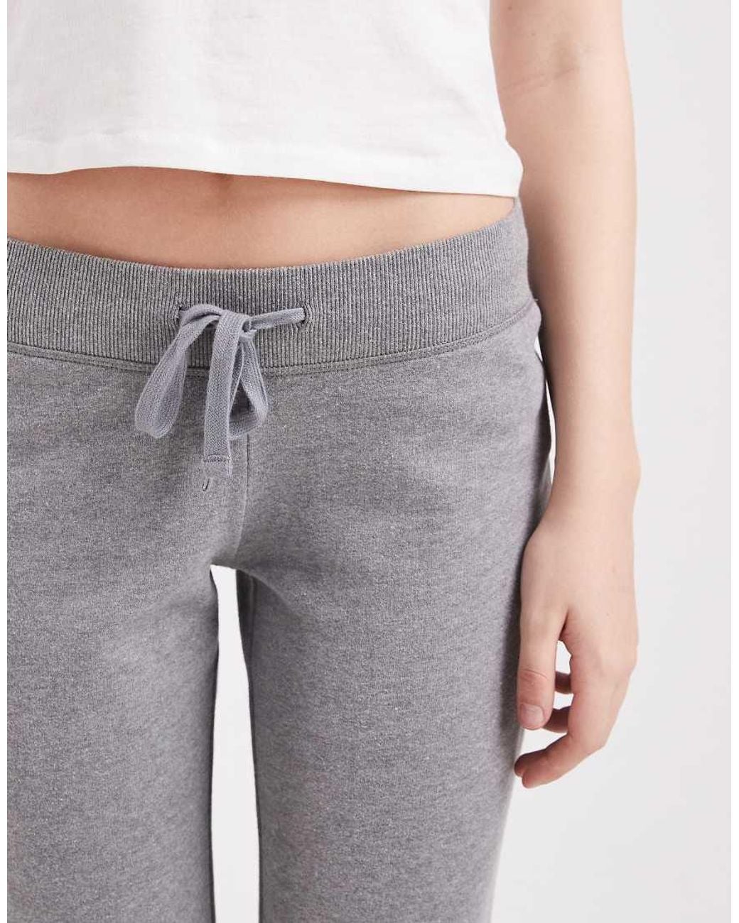Hollister Gray Low Rise Bootcut Back Logo joggers