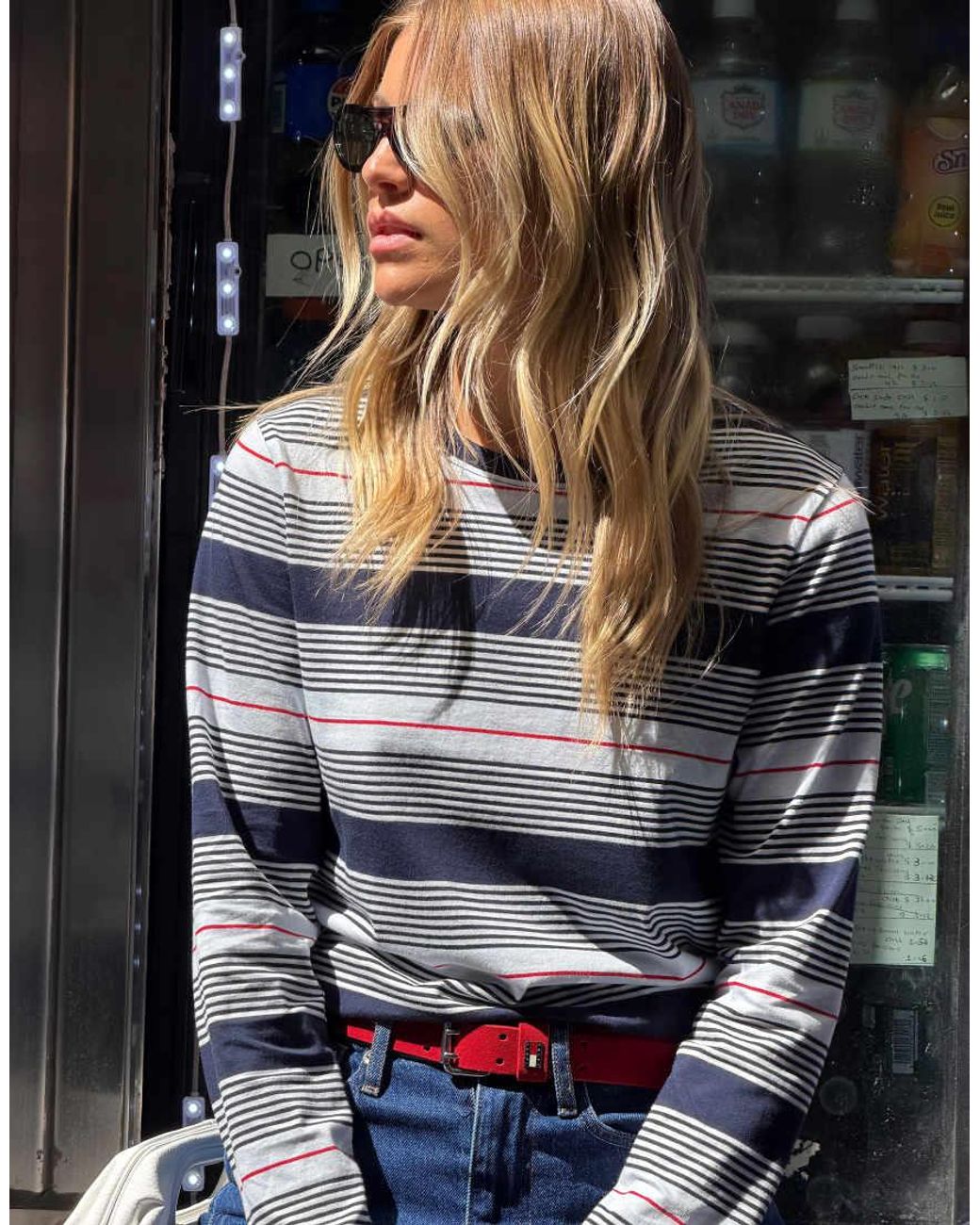 Tommy Hilfiger Blue Cotton Flag Logo Long Sleeve T-shirt