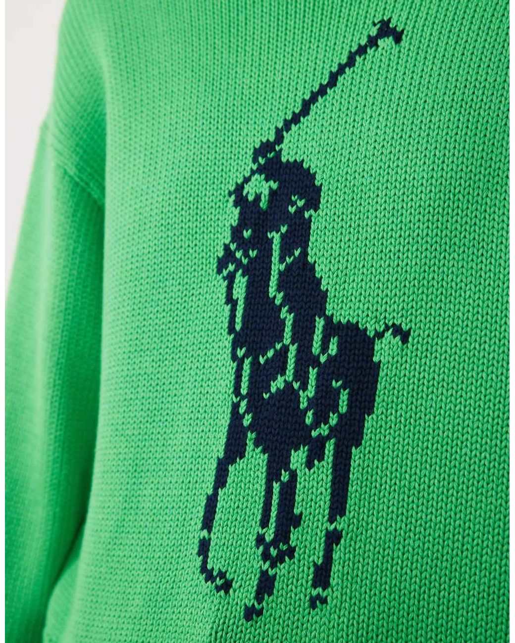 Polo Ralph Lauren Green Large Icon Logo Cotton Knit Jumper
