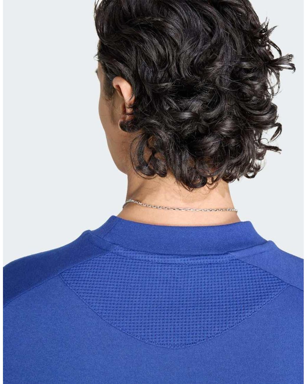 Adidas Originals Blue Italy Tiro Travel Crew Sweatshirt for men