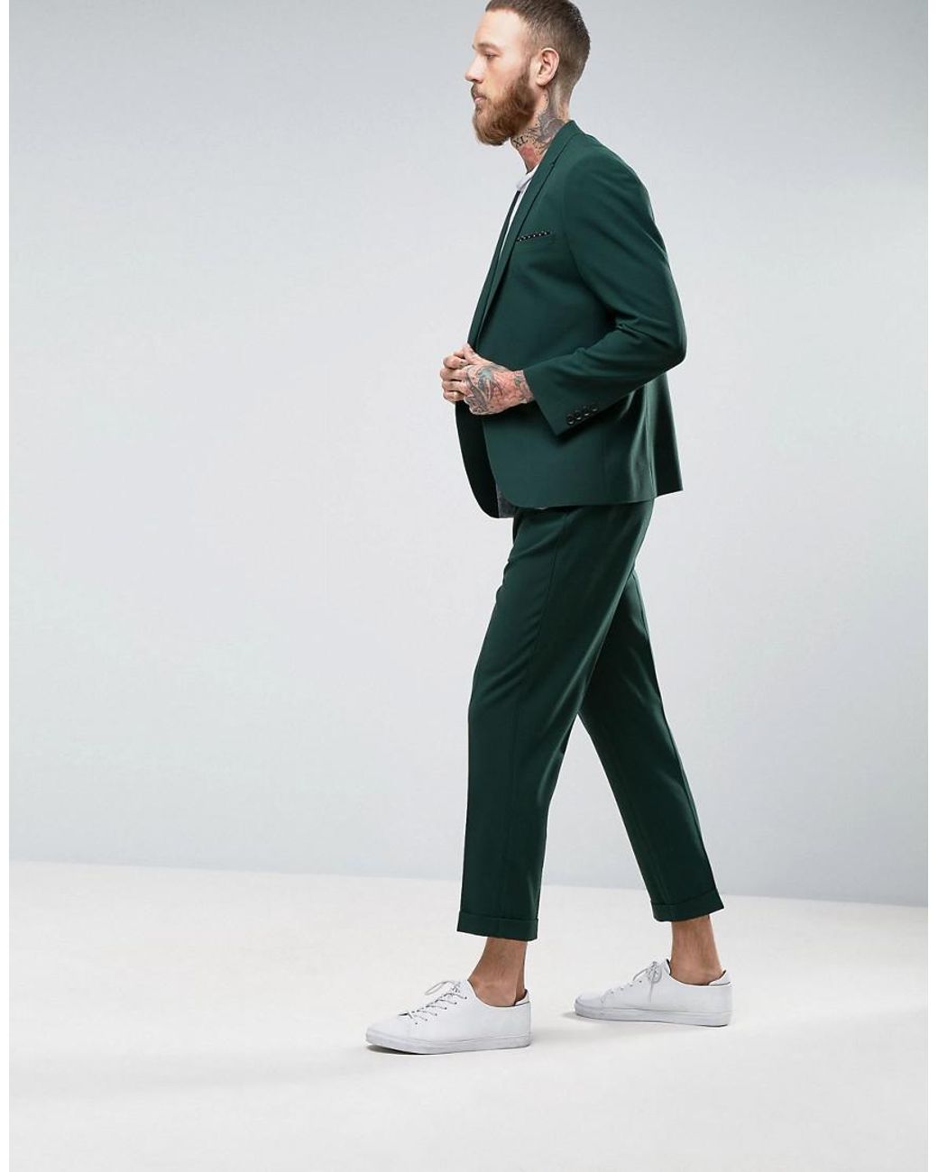 ASOS Tapered Suit Pant In Forest Green For Men Lyst
