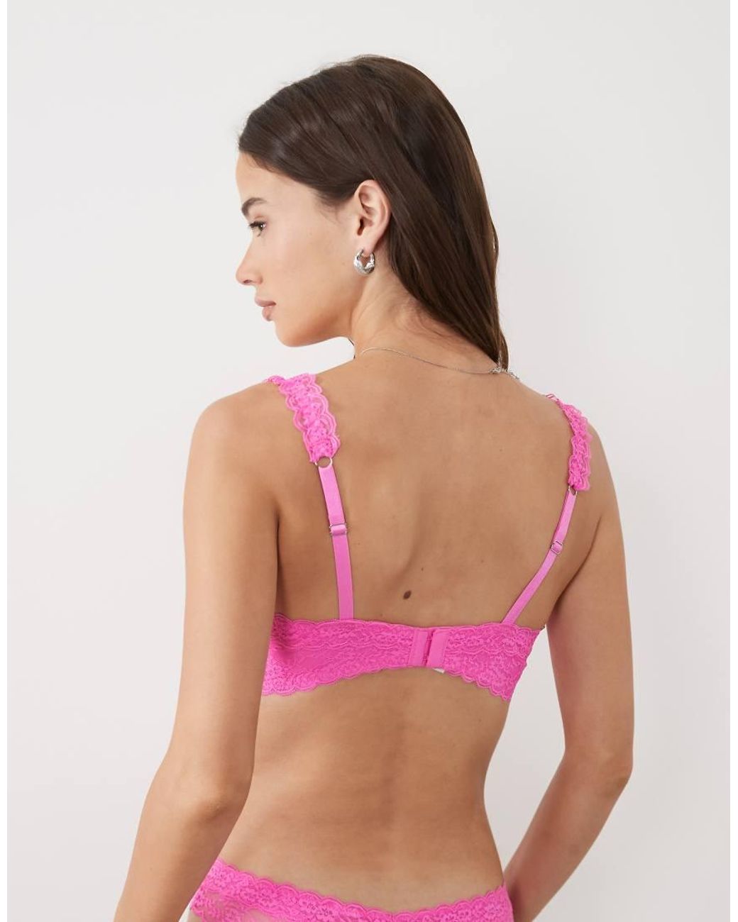 ASOS Pink Fuller Bust Lucinda Lace Balcony Bra With Lace Trim