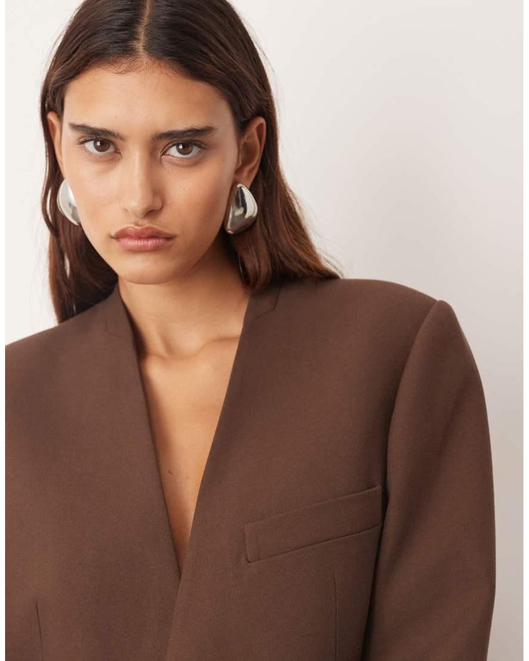 ARRANGE Natural Ultimate Collarless Straight Blazer