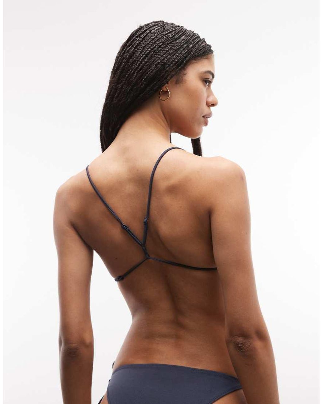 Weekday Blue Racerback Metallic Bikini Top Co-Ord