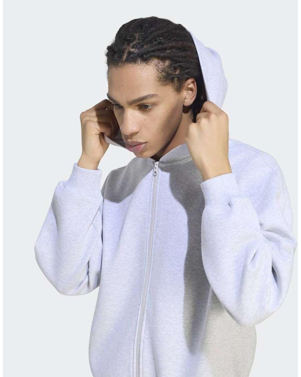 Adidas Originals Blue Soft Lux Full-zip Hoodie for men