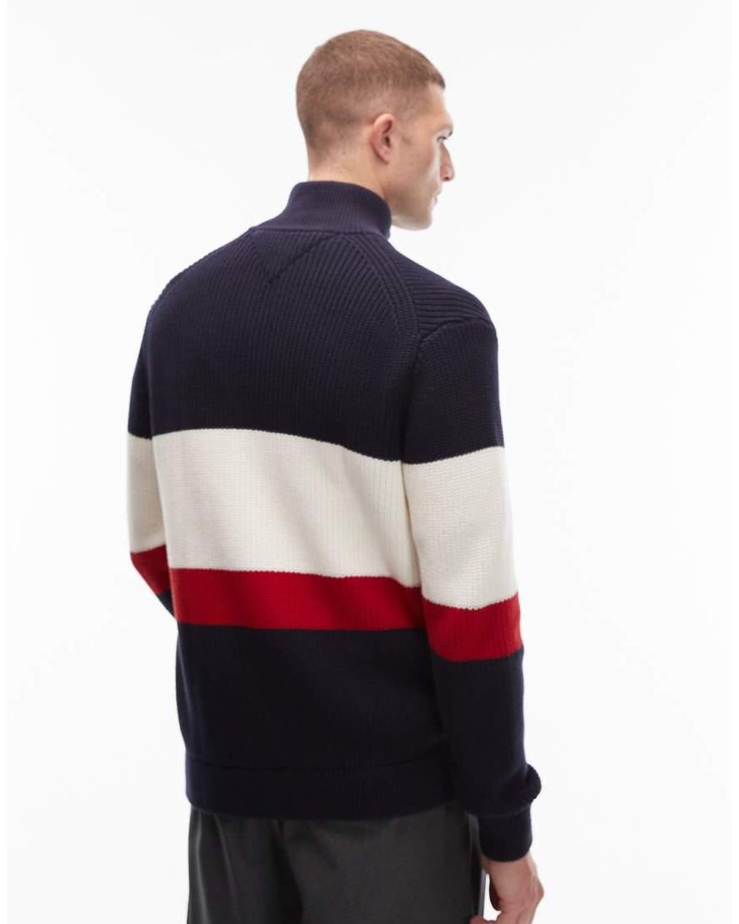 Tommy Hilfiger Blue Crest Colorblock Zip Through Fleece for men