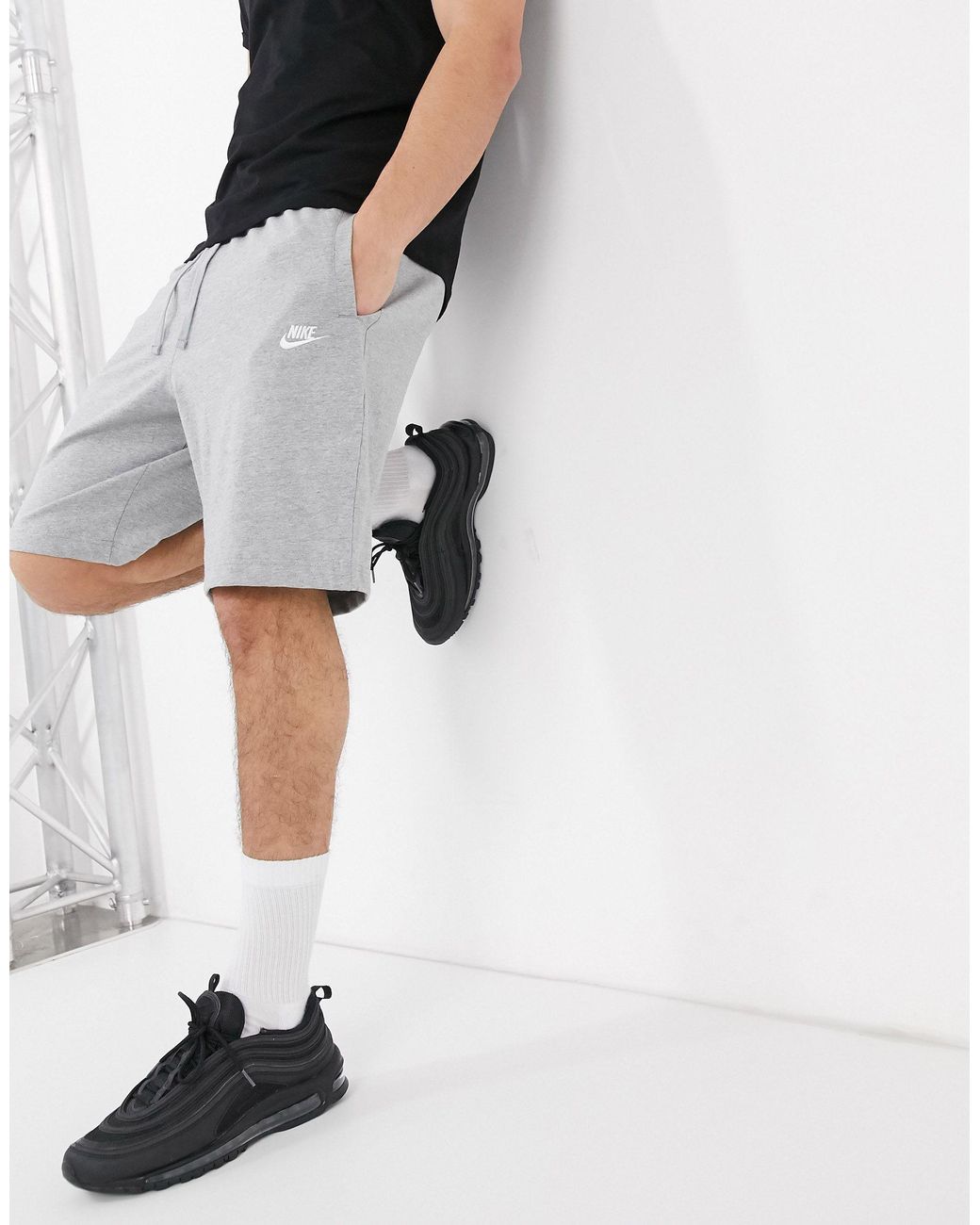 Pantalones cortos Nike de Algodón de color Gris para hombre | Lyst