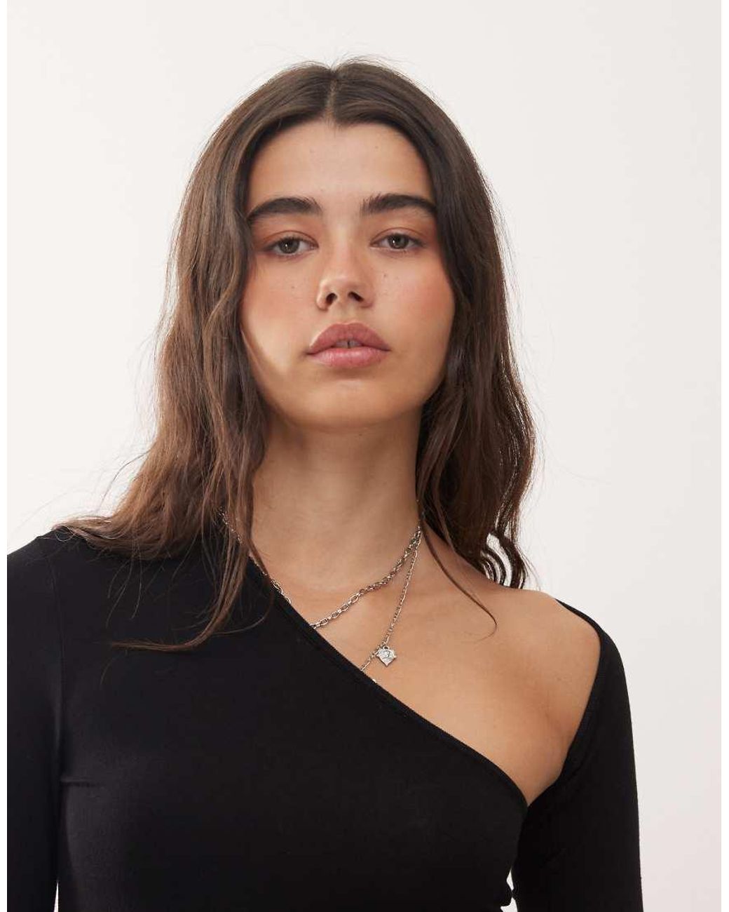 Weekday Natural Super Soft Long Sleeve Top With Asymmetric Cut Out Detail