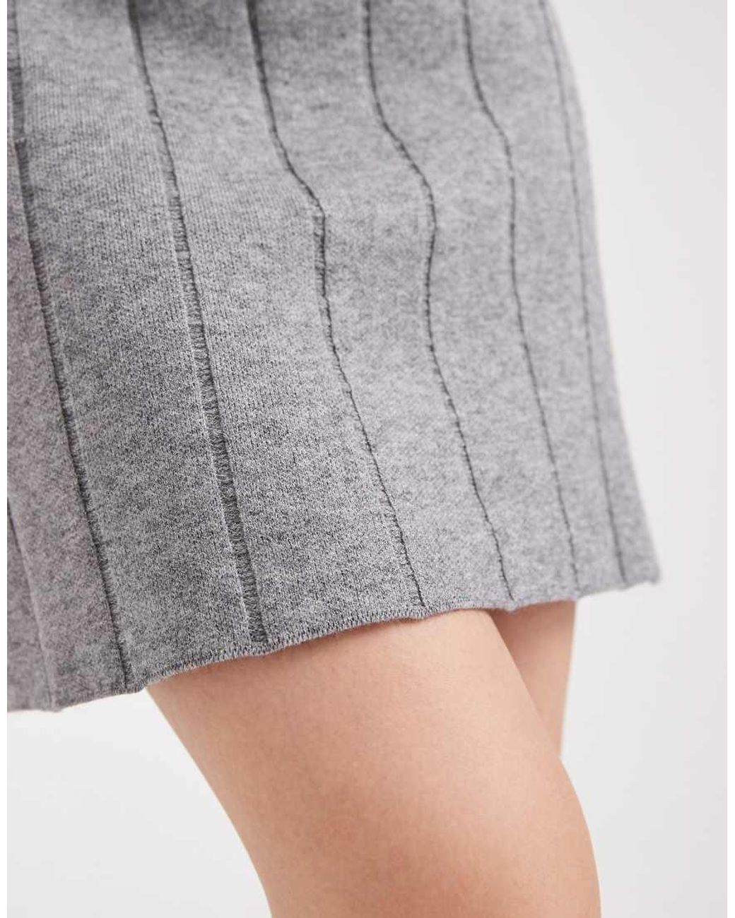 Object Gray Fine Gauge Knitted Mini Skirt Co-ord